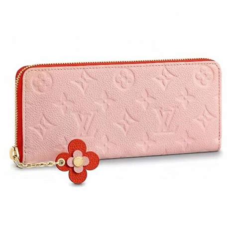 Clemence Wallet in Monogram, Colored Leather Zip .